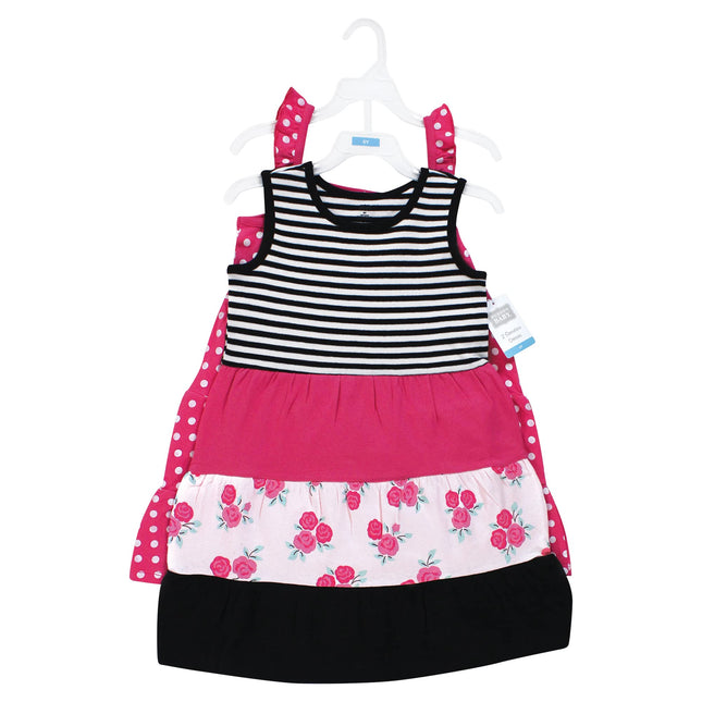 Robes en coton Hudson pour bébé fille, roses noires, 2T