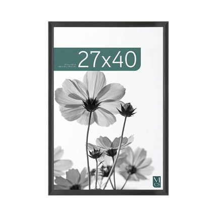 MCS Studio Gallery Cadre d'Affiche de Film Classique 68,5x101,5 cm Grain de Bois Noir, Cadre Photo Grand Format à Suspendre Verticalement et Horizontalement pour Photos, Œuvres d'Art et Affiches Personnalisées (1 Unité)