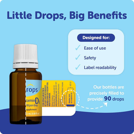 Ddrops Baby 400 IU, Vitamin D, 90 drops 2.5mL (0.08 fl.oz)