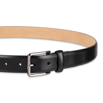 Haggar Ceinture habillée en cuir pour hommes pour costumes et pantalons - Classique, formelle, affaires, travail, bordure noire, moyenne (34-36)
