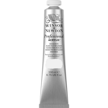 Winsor & Newton 200ml Professional Acrylic Colour Tube - Mixing White