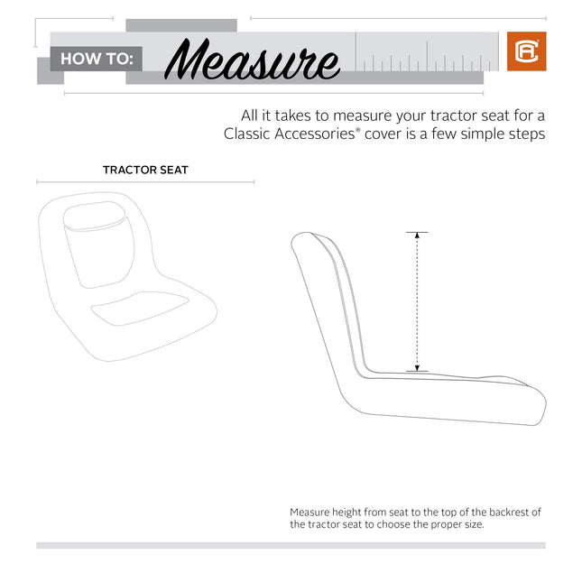 Classic Accessories Deluxe Tractor Seat Cover, Fits Seats 12.5" - 14" H, Medium
