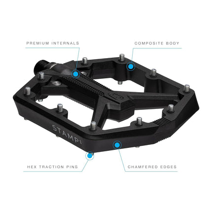 Crankbrothers Stamp 1 Version 2 MTB Pedal, Large Black