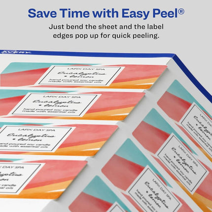 Avery Matte White Rectangle Labels with Sure Feed, 2" x 3", 800 Matte White Printable Labels