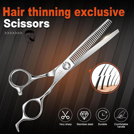 Fengliren High-end Professional Hair Thinning Scissors Hair Cutting Teeth Shears Barber Hairdressing Texturizing Scissors Extremely Very Sharp 6.5 Inch Stainless Steel Alloy For Men Women Salon & Home