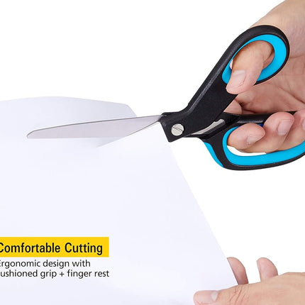 Stanley 8 Inch All-Purpose Ergonomic Scissor (SCI8EST-TEAL), Teal/Black