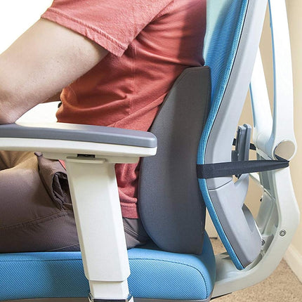 DMI Lumbar Support Pillow for Office or Kitchen Chair, Car Seat or Wheelchair Comes with Removable Washable Cover and Firm Insert to Ease Lower Back Pain and Discomfort While Improving Posture, Gray