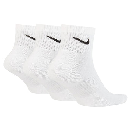 NIKE Men's Everyday Cushion Ankle Socks pair Of 3 , White/Black, M UK