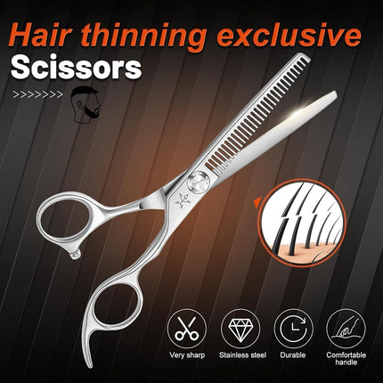 Fengliren High-end Professional Razor Edge Hair Thinning Scissors/Shears 6 Inches Made Of Advanced Stainless Steel Alloy By Hand Exclusive For Senior Barber/Hairdressing Salon/Family