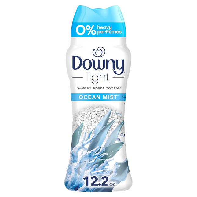 Downy Light Laundry Scent Booster Beads for Washer, Ocean Mist, 12.2 oz, with No Heavy Perfumes