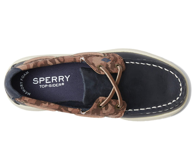 Sperry Unisex-Child Cup Ii Boat Shoe, Tan/Navy, 2.5 US Big Kid
