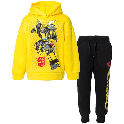 Transformers Optimus Prime Bumblebee Hoodie Sweatpants for Toddlers to Big Kids, yellow / black, 2 Years