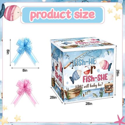 AmazingSpark 28in Giant Gender Reveal Gift Box Kit, Fishing