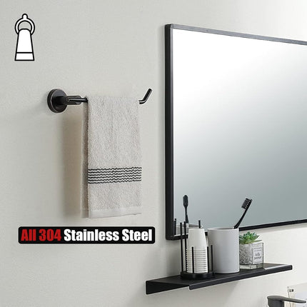 JQK Barre Porte-Serviette Huilé Bronze, Anneau de Serviette en Acier Inoxydable pour Salle de Bain, Support Mural Collier 9 Pouces Main Droite, TR100-ORB