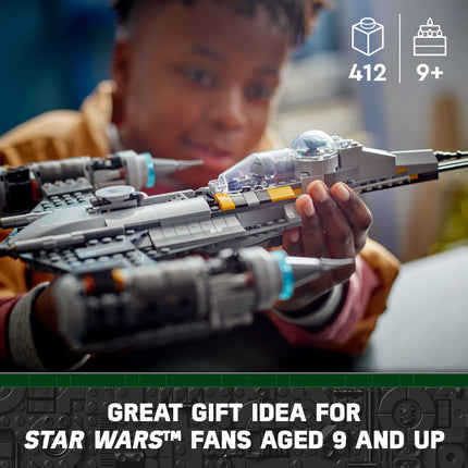 LEGO Star Wars: Le Livre de Boba Fett Le Chasseur N-1 du Mandalorien 75325 – Kit de construction ; jouet amusant à construire pour les enfants créatifs de 9 ans et plus, incluant 4 personnages populaires (412 pièces)