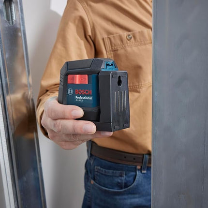 BOSCH GLL50-20 50 Ft Self-Leveling Cross-Line Laser, Includes Integrated Magnetic Mount & 2 AA Batteries