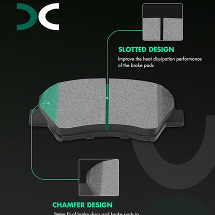 SCITOO D1595 D1544 Front Rear Brake Pads Sets for Hyundai Elantra 2011-2016, Elantra GT 2013-2016, Veloster 2012-2016
