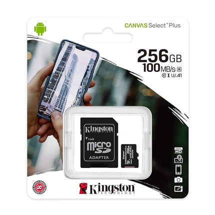 Kingston Canvas Select Plus microSD Card SDCS2/256 GB Class 10 (SD Adapter Included)