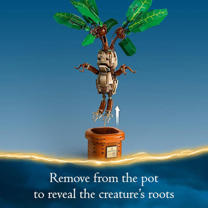 LEGO Harry Potter Mandrake Set, Kids' Magical Artifical Plant Toy with Vase, Wizarding World Treat for 10 Plus Year Old Girls, Boys & Fans, Creative Bedroom Decoration or Desk Accessory 76433