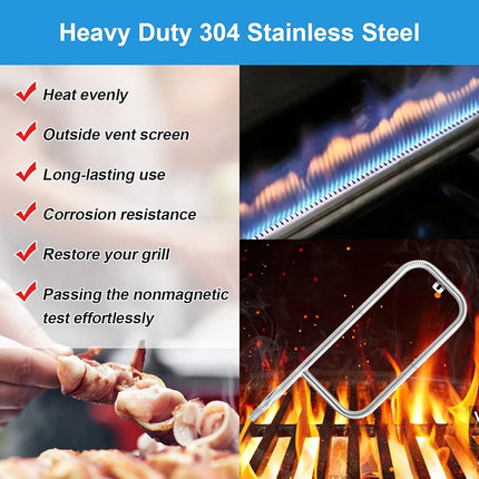 Uniflasy Stainless Steel Grill Burner Tube Replacement Parts 41862, 69956 for Weber Q200, Q220, 396000, 396001, 396002, 566002, 53060001, 54060001