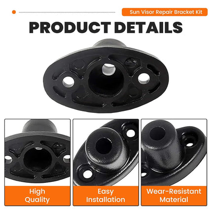 ECOTRIC Sun Visor Repair Bracket Kit Compatible with 1997-2002 Jeep TJ Wrangler Sun Visor Mount Clip