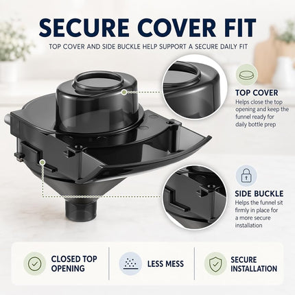 Remerry 3 Sets Baby Formula Maker Funnel Replacement and Cover Compatible with Baby Brezza/Formula Pro Advanced and Advanced WiFi Dispenser Inside Parts, Grey, Not Compatible with Pro Mini