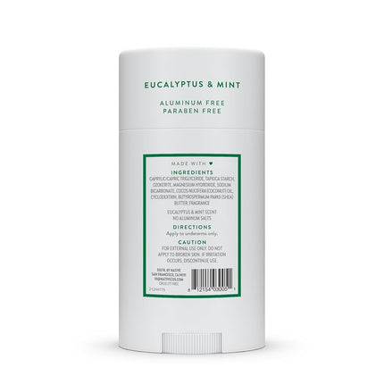 Native Deodorant | Natural Deodorant for Men, Aluminum Free with Baking Soda, Coconut Oil and Shea Butter | Eucalyptus & Mint