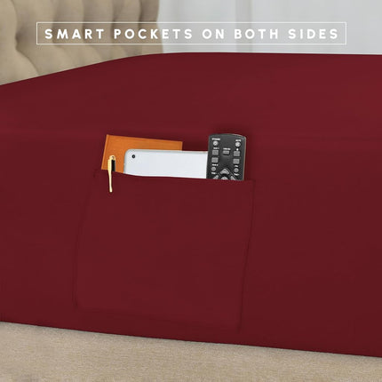 Elegant Comfort Silky Soft 8-Piece Cabin Lodge Bed-in-a-Bag Comforter Set, Includes 4pc Smart Sheet Set, Comforter, Decorative Pillow, Matching Pillowcases and Shams - Twin/Twin XL, Burgundy