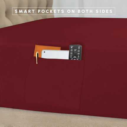 Elegant Comfort Silky Soft 8-Piece Cabin Lodge Bed-in-a-Bag Comforter Set, Includes 4pc Smart Sheet Set, Comforter, Decorative Pillow, Matching Pillowcases and Shams - Twin/Twin XL, Burgundy