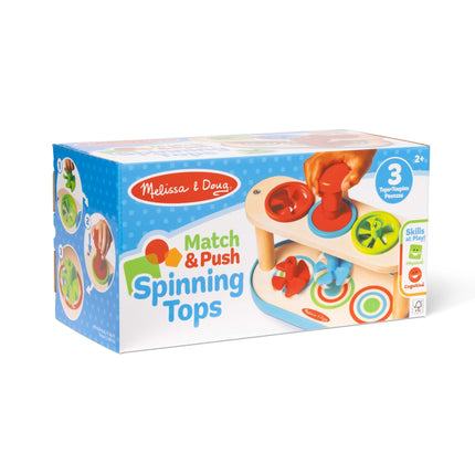 Melissa & Doug Trompos giratorios para emparejar y empujar, juguete para desarrollar la habilidad de combinar colores y la motricidad fina para niños de 2 años en adelante - Certificado FSC