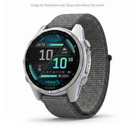 Garmin UltraFit Watch Straps (20mm), Lightweight, suitable for selected fēnix-, epix-, Descent-, D2-, Instinct- and Approach series smartwatches, Original accessory, Nylon, Grey