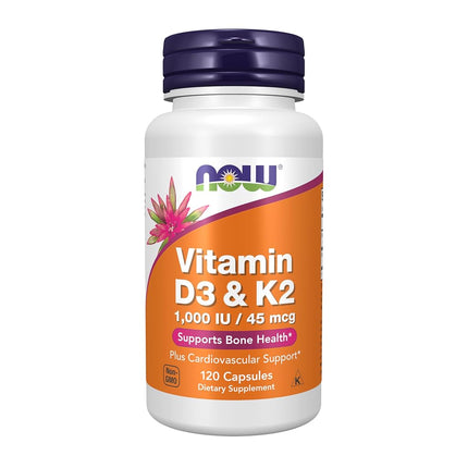 NOW Vitamin D-3 & K-2,120 Veg Capsules