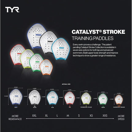 TYR Unisex Adult catalyst stroke training paddles Training Paddles - clear, M