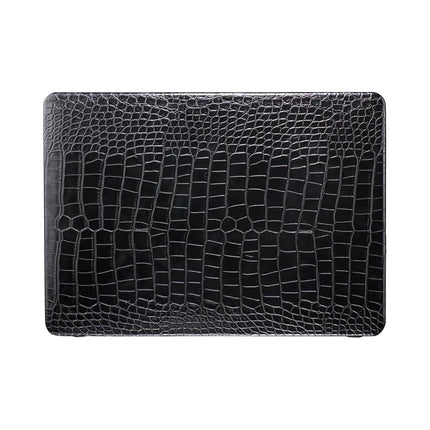 FFBOFFC Hard Case Compatible with MacBook Pro 15 inch 2015 2014 2013 2012 Release Model A1398 with Retina Display, Leather Crocodile Print Laptop Shell Case Cover & Keyboard Skin, Black