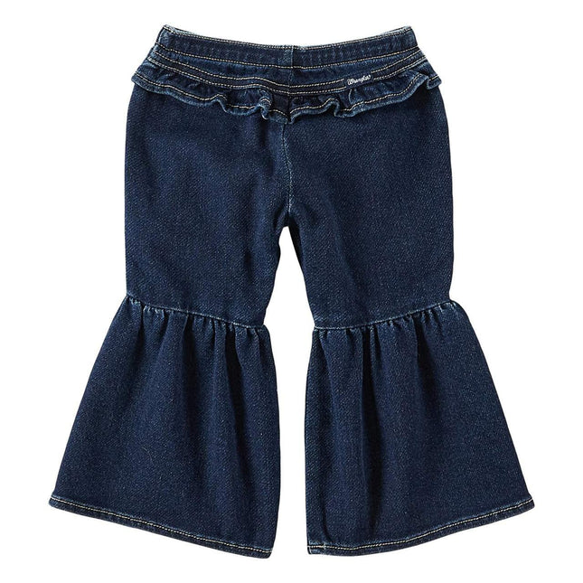 Wrangler Lacey Baby Girl and Toddler Ruffle Leg Flare Jeans 112321494, Azul, 24 Meses