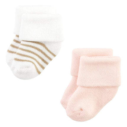Hudson Baby Chaussettes riches en coton pour nouveau-né unisexe et chaussettes en éponge, motif guépard rose, 0-6 mois