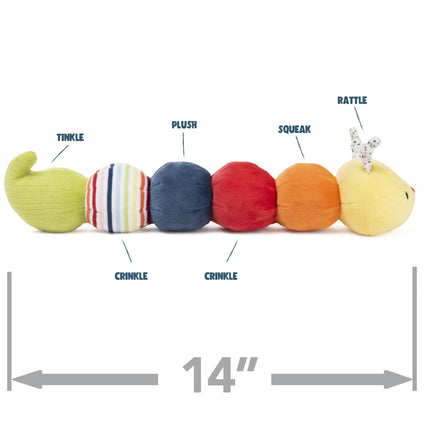GUND Bebé Tinkle Crinkle Collection Peluche sensorial de oruga, 35.5 cm