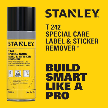 STANLEY T242 Dissolvant d'étiquettes et d'autocollants - Nettoyant adhésif de qualité automobile - Élimine en toute sécurité les résidus d'adhésif sur les surfaces automobiles - 5 oz - 1 pièce