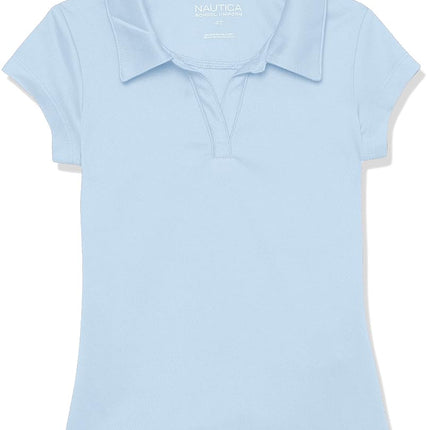 Nautica Girls' Short Sleeve Performance Polo, Ligh