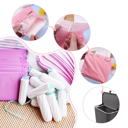 Xuezoioy Sanitary Disposal Bags Pack Of 200,Cute Pink Pad 7X12Inches Opaque Feminine Hygiene Trash For Tampons,Sanitary Liners