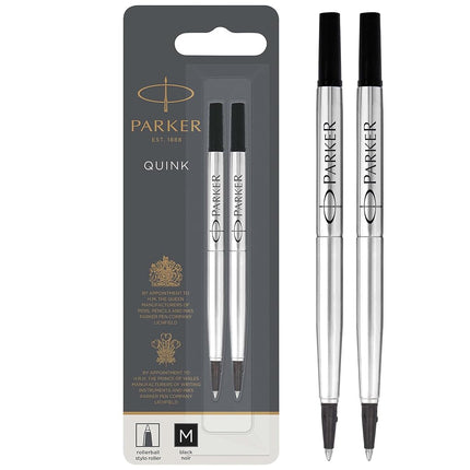 Parker Rollerball Pen Refills | Medium Point | Bla
