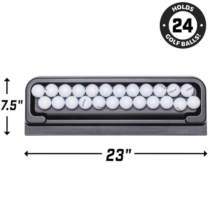 GoSports All-Weather Golf Ball Tray - 24 Ball Capacity - Compatible with All Hitting Mats - Black