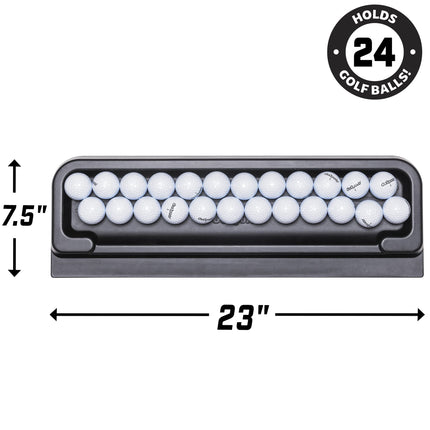 GoSports All-Weather Golf Ball Tray - 24 Ball Capacity - Compatible with All Hitting Mats - Black