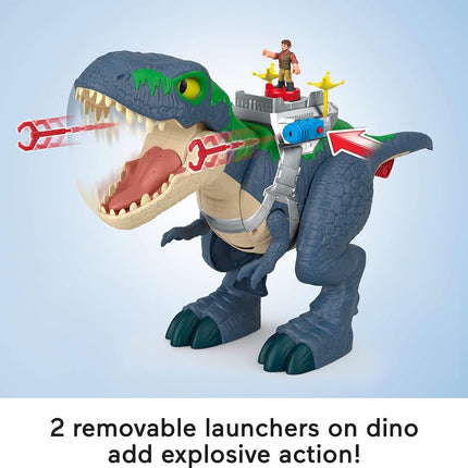 Fisher-Price Imaginext Jurassic World Rebirth Dinosaur Playset, Ultimate Action Chomp T. rex 18-inch Dino Toy with Lights, Sounds, Motion & 2 3-inch Action Figures, JGR40