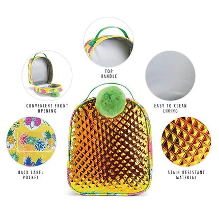 Fit & Fresh Novelty Insulated Kids Lunch Box, Pineapples, Unisex