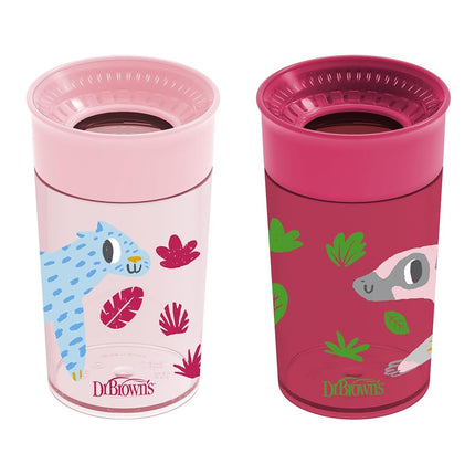 Dr. Brown's Milestones Cheers360 Cup, Pink & Red, 10 oz, 2 PK