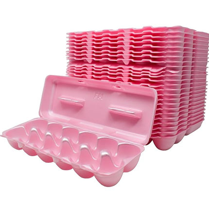 Foam Egg Cartons 25 Pack – Pink – Made in USA – Reusable 12-Egg Cartons for Chicken Eggs