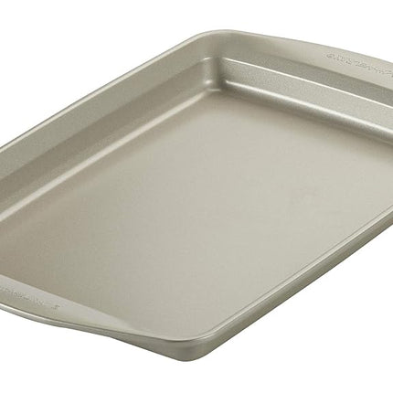 Rachael Ray Nonstick Bakeware Set Without Grips Includes Nonstick Bread Pan, Baking Pans, Cake Pans, Cookie Sheet/Baking Sheet - 10 Piece, Silver