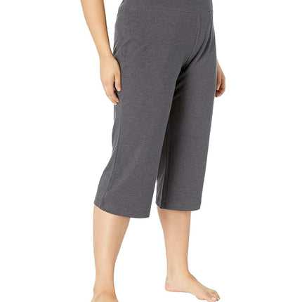 Jockey Women's Active Cotton Stretch Slim Flare Capri Yoga Pants, Charcoal, S