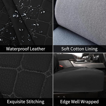 Tecoom Housses de siège avant en cuir imperméable pour camionnette Dodge Ram 1500 de 2009 à 2018, Ram 2500/3500 Crew Mega Cab de 2010 à 2023, avant concave, noir